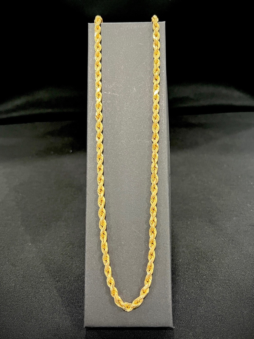 14K Gold 22in 5mm 12g Diamond Cut Rope Necklace Women/Men - Picture 2 of 10